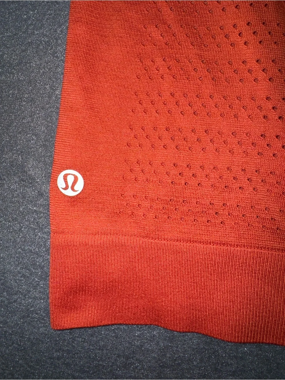 Lululemon Seamless Mesh Knit Sleeveless Tank Top Coral Orange Size 4